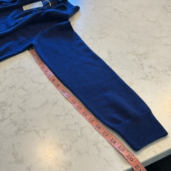 Cashmeren Premium Quality Men’s Large Navy 100% Cashmere Sweater Elbow Patches - Picture 9 of 16